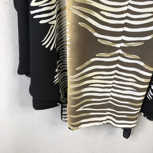 Very Vollbracht Kimono Jacket Womens Missy Black Zebra Sheer Open Front MV50747 - Picture 7 of 16